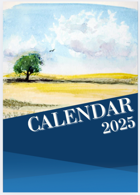 Calendar 2025 Personalizat Modern, albastru si alb