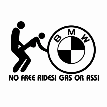 Sticker Auto BMW No Free Rides