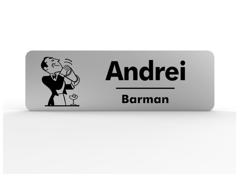 Ecuson cu nume "Barman" - imagine 2