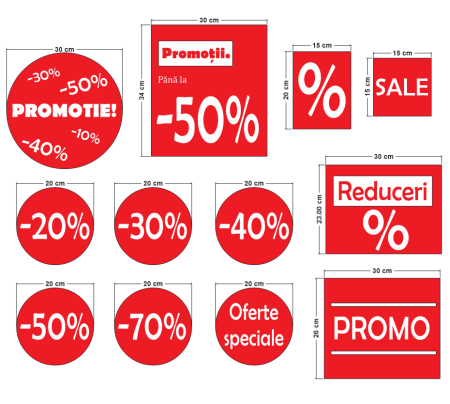 Set 12 stickere pentru reduceri promoționale