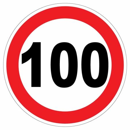 Sticker autocolant Limitare viteza 100 km/h
