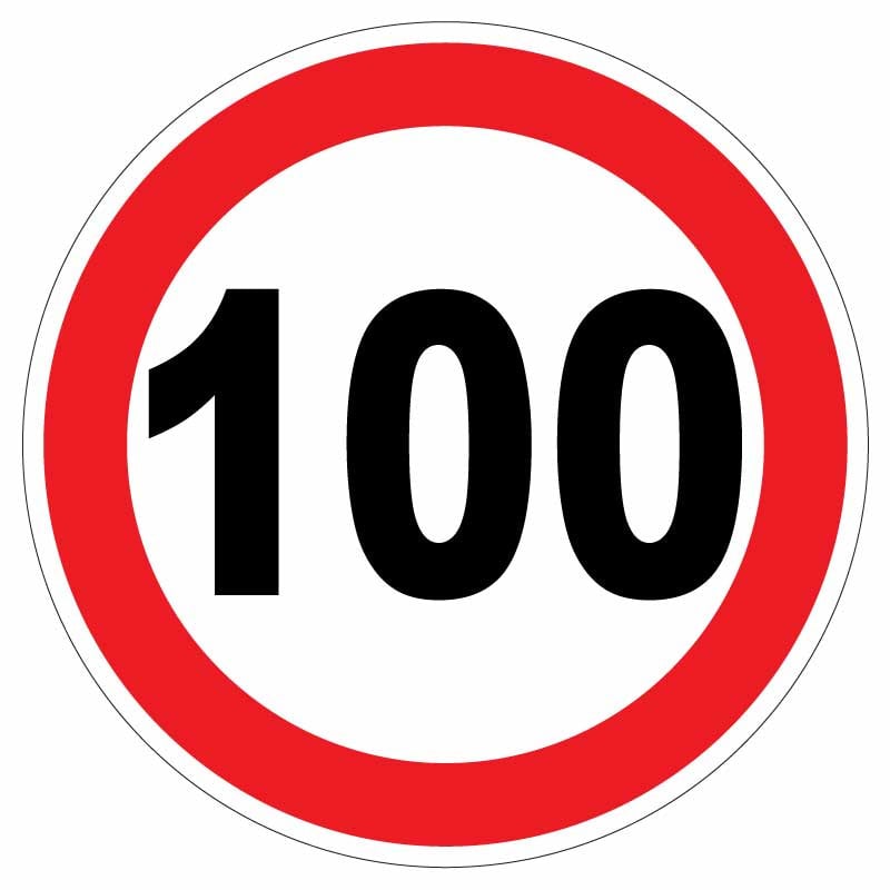 Sticker autocolant Limitare viteza 100 km/h