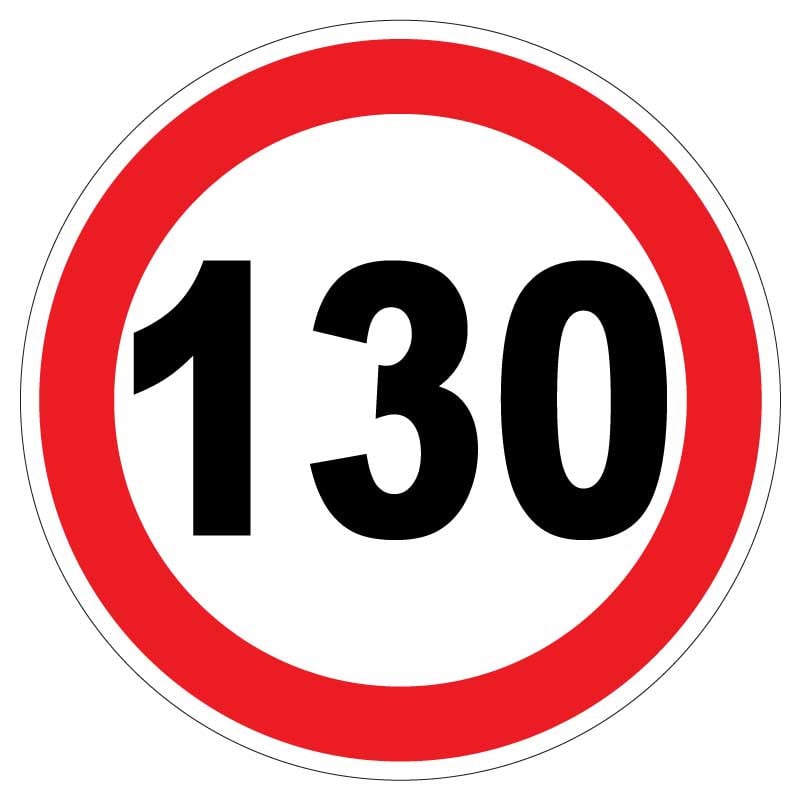 Sticker autocolant Limitare viteza 130 km/h