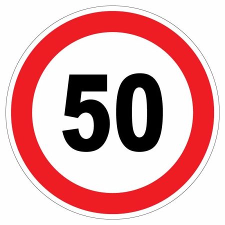 Sticker autocolant Limitare viteza 50 km/h