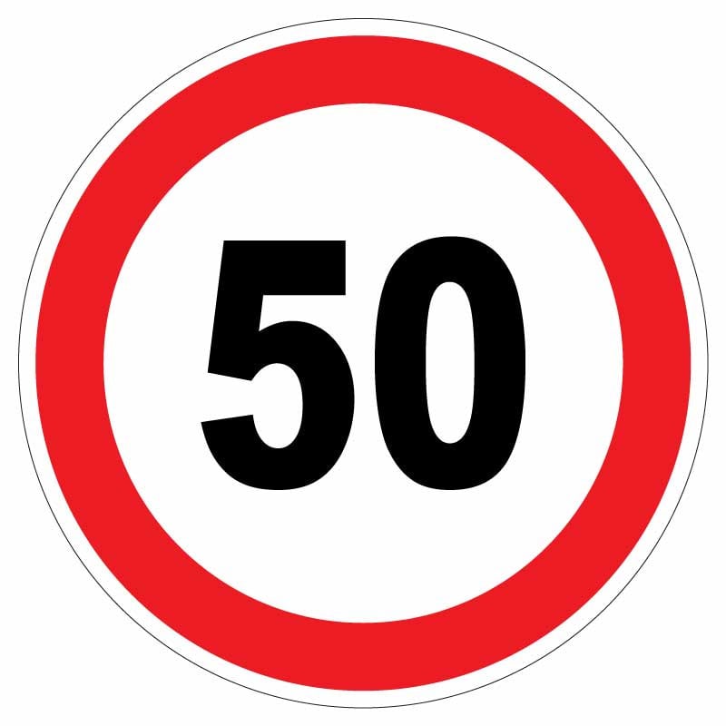 Sticker autocolant Limitare viteza 50 km/h