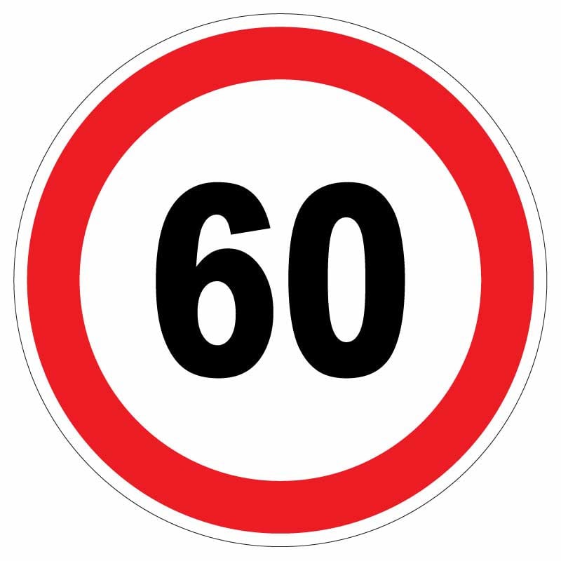 Sticker autocolant Limitare viteza 60 km/h