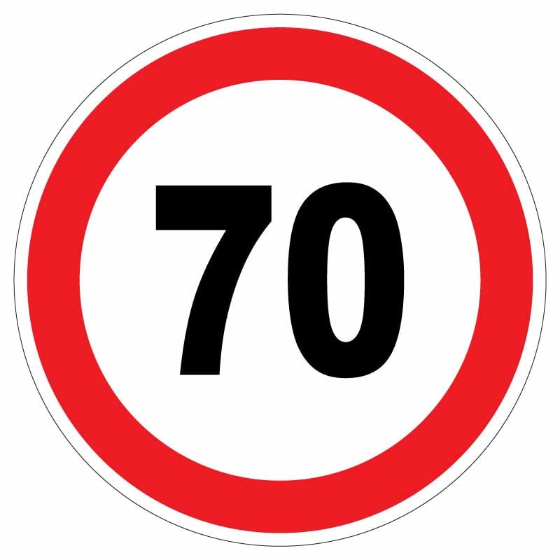 Sticker autocolant Limitare viteza 70 km/h