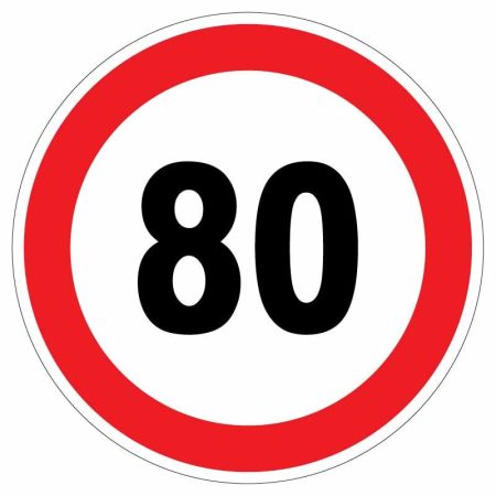 Sticker autocolant Limitare viteza 80 km/h