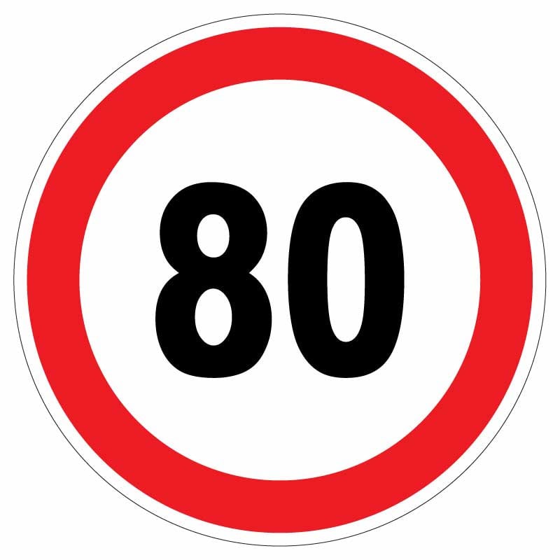 Sticker autocolant Limitare viteza 80 km/h