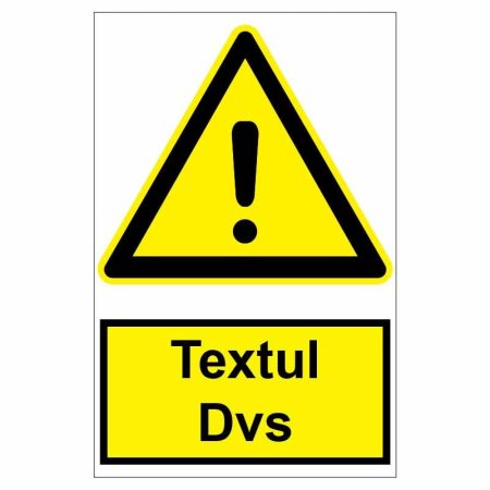 Sticker indicator Atentionare generala text personalizat