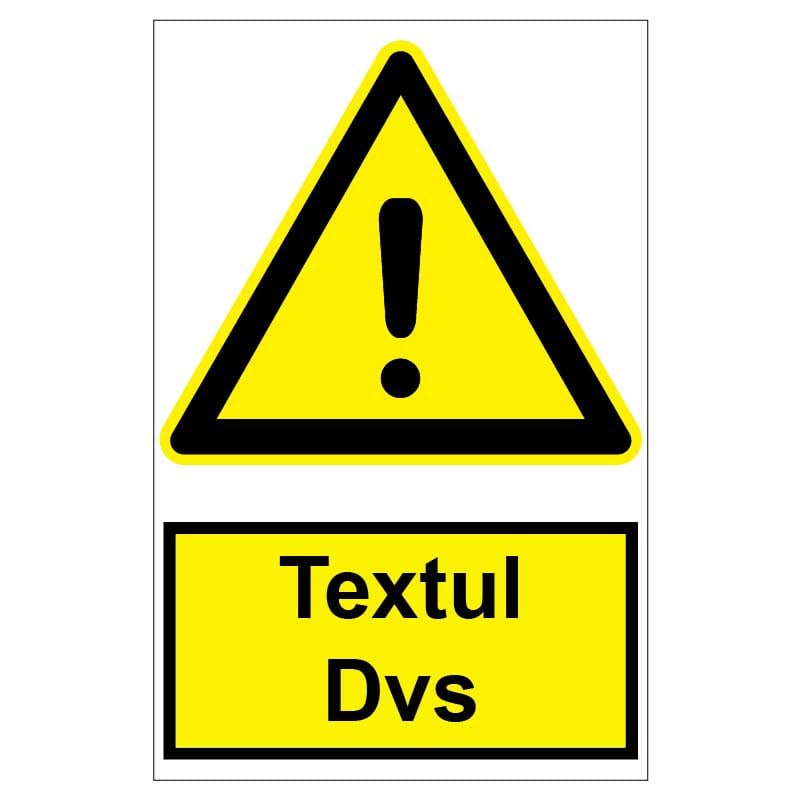 Sticker indicator Atentionare generala text personalizat