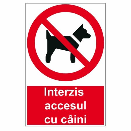 Sticker indicator Interzis accesul cu caini