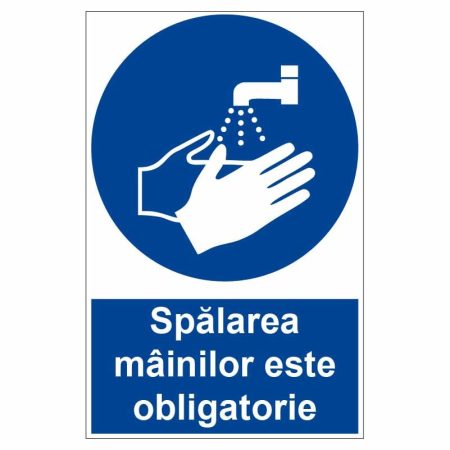 Sticker indicator Spalarea mainilor este obligatorie